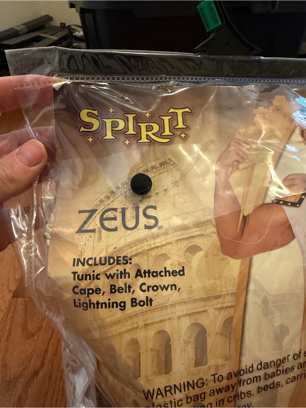 Spirit Halloween Men's Greek God ZeusCostume in White and Tan with Gold Accents - Picture 6 of 6